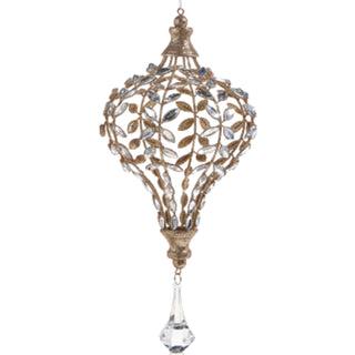Raz 14" JEWELED DROP ORNAMENT WITH CHAMPAGNE GLITTER