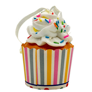 Sprinkled Cupcake Ornament with Striped Whimiscal Paper D4088 Sweet Shoppe Sugar