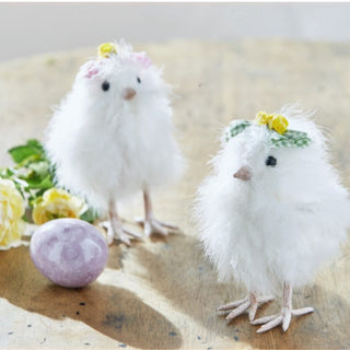 Raz 4.5" or 7" White Easter Fluffy Chick Set 4503457