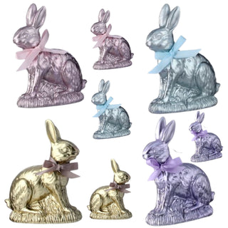 4" or 9" Pastel Resin Foil Chocolate Bunny Easter MT26221/MT26222