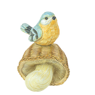 Hanna's Handiworks Feathered Friends Bird Wicker Cap Mushroom 65513