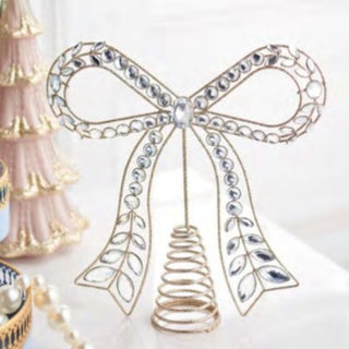 PRE-ORDER Raz 10.5" Clear Jeweled Coquette Bow Tree Topper 4513575