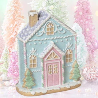 Pre-Order Gerson 5.51" Resin Pastel Christmas Frosted Ice Cream House 2799250