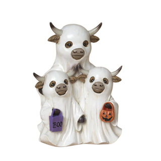 Pre-Order 8" Halloween Resin Highland Cow Ghost Momma and Babies 2797380