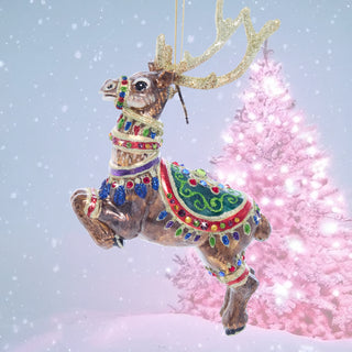 Dasher Reindeer Glass Ornament SDH2117-250