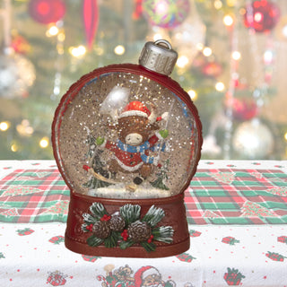 Pre-Order 6.75" Highland Cow Lighted Spinning Water Globe Ornamen w/ Timer 2803480