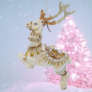 Blitzen Reindeer Glass Ornament SDH20106-250