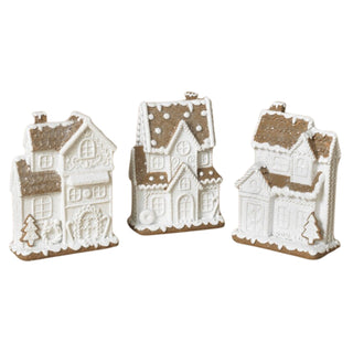 Gerson 5.5" Brown Frosted Gingerbread House Set 2694730