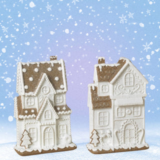Gerson 8.27" Brown Frosted Brown 2 story Gingerbread House