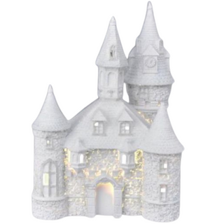 December Diamonds 12in LED White Castle - Blue Nutcracker Suite 29-30256