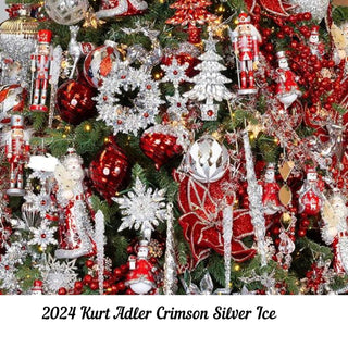 Red & Silver Deer Ornament Set E0981 Crimson Silver Ice
