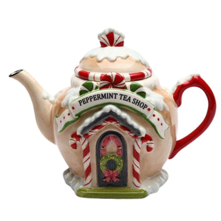 Santa's Village Peppermint Tea Shop Teapot By Laurie Furnell