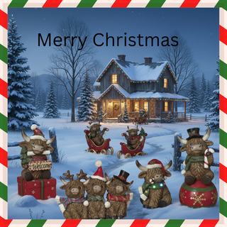 Christmas Highland Cows