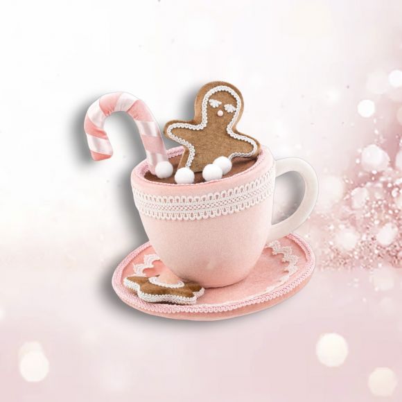 PRE-ORDER December Diamonds 9.5 Pink Hot Chocolate Cup- Pink Gingerbread 2025