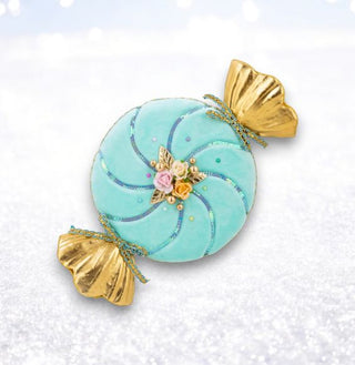 Pre-Order December Diamonds 17 in BLue Floral Pearl Beeded Round Candy Wrapper 08-00274