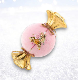 Pre-Order December Diamonds 15in Pink Round Floral Pearl Beeded Round Candy Wrapper 08-00286