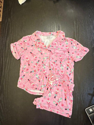 Christmas Pajama Lounge Shorts Set - Pink Nutcracker
