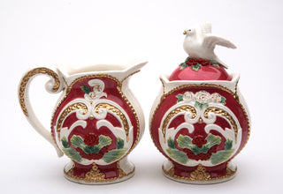 Christmas Fantasia White Dove Cream & Sugar Set 10675