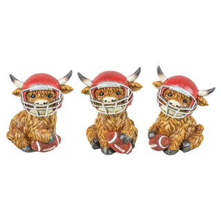 Pre-Order 3.75" Football Gridiron Highland Cow Set 15482