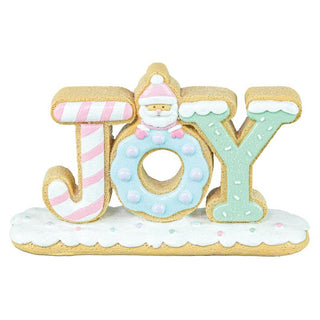 Candied JOY Pastel Sweet Shop Gingerbread Confections Tabletop Resin Sign