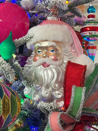 Large Pink Santa Head Ornament 4625030