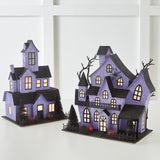 PRE-Order Raz Halloween  12.75" Lighted Purple Haunted House 4519109