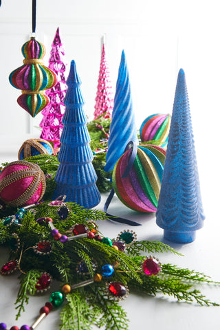 Lighted Blue Sugar Tabletop Trees 4523030