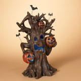 Pre-Order Gerson 18"Lighted Resin Haunted Tree with Pumpkins and Sound 2274970