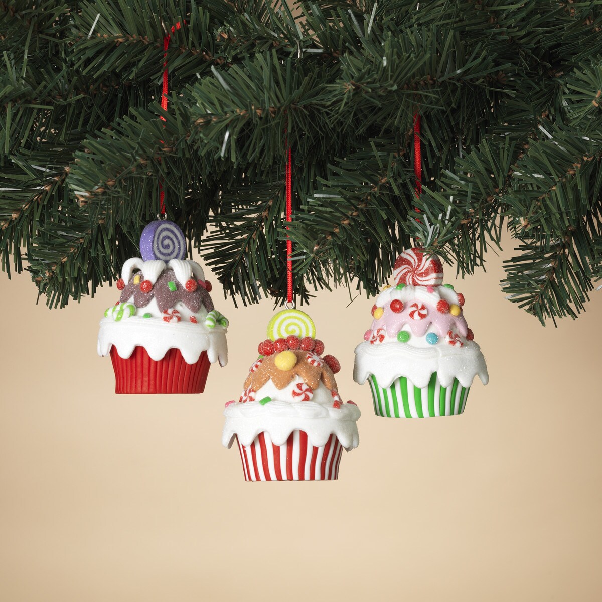 Pre-Order Gerson 3.4" Sweet Shop Cupcake Ornament Set 2429180