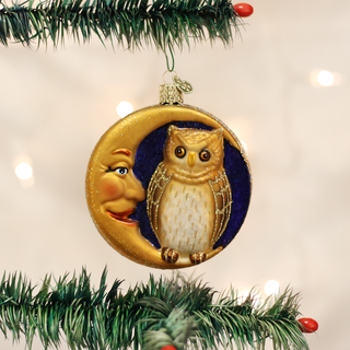 Owl In Moon Ornament 26064