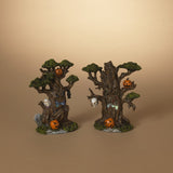 Pre-Order Gerson  8.8" Lighted Resin Haunted Spooky Tree w/ pumpkins Skulls 2658130