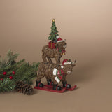 Pre-Order 9.6"H Resin Holiday Stacking Highland Cows w/ Tree 2795310