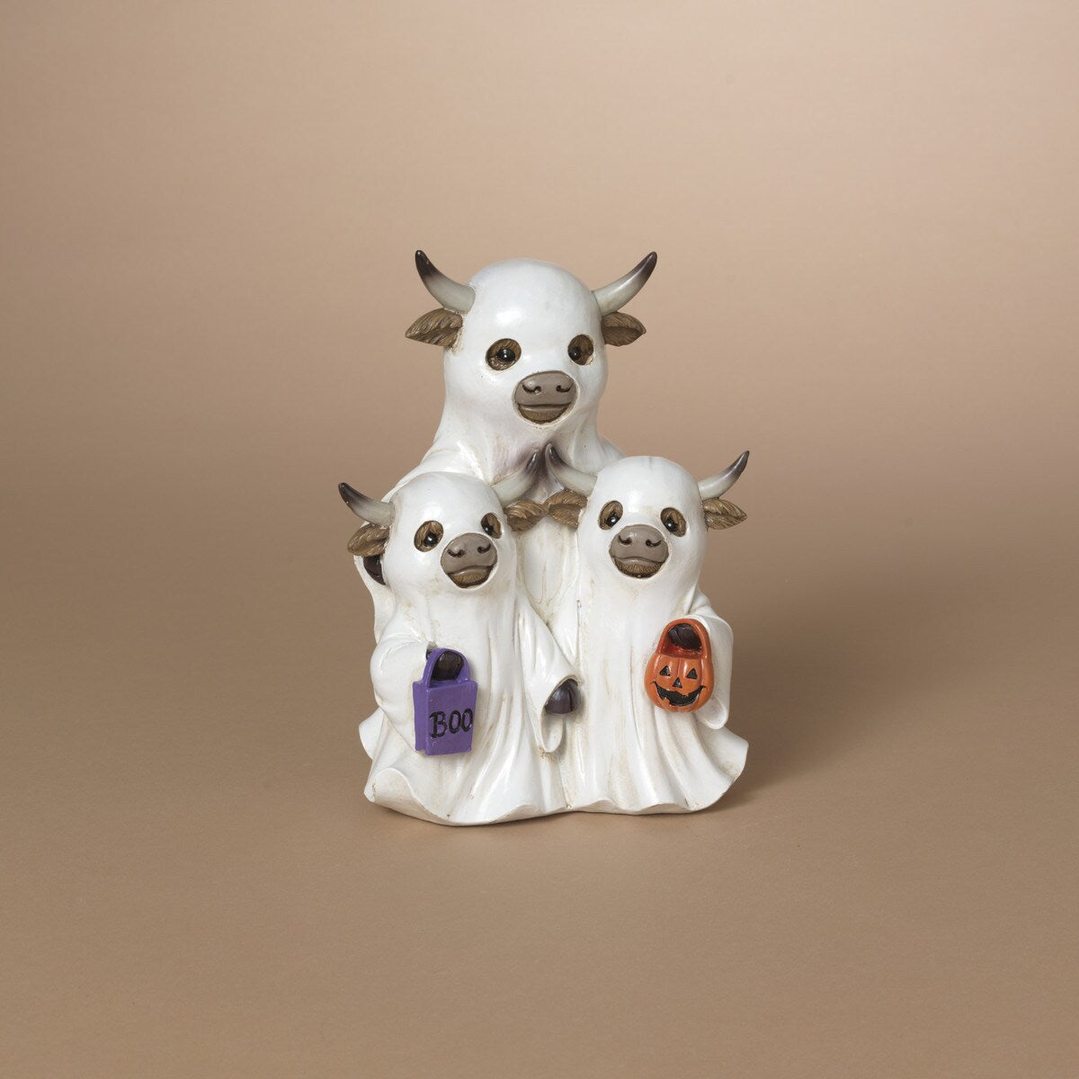 Pre-Order Gerson 8" Halloween Resin Highland Cow Ghost Momma and Babies 2797380