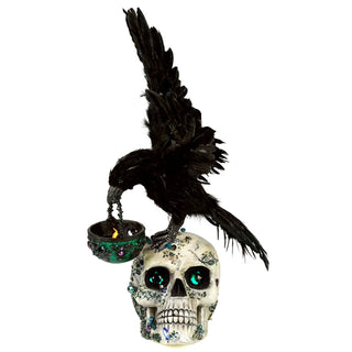 Pre-Order Watchful Crow with Tea Light Lantern 28-628328