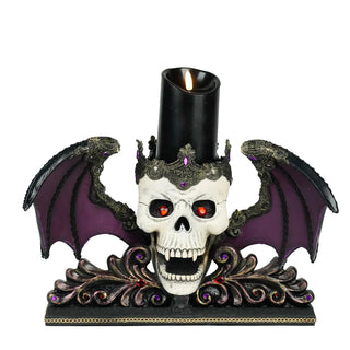 Pre-Order Winged Skull Pillar Candle Holder 28-628368