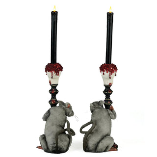 Pre-Order Rat Candlestick Holders Set of 2 -28-628374