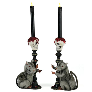 Pre-Order Rat Candlestick Holders Set of 2 -28-628374