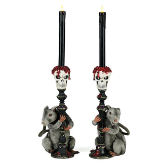 Pre-Order Rat Candlestick Holders Set of 2 -28-628374