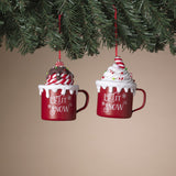 Pre-Order Gerson 4" Christmas Ice Cream Mug Ornament Set 2806530