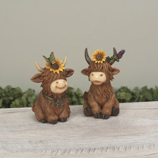 Pre-Order Resin Highland Cow with Sunflower Set 2827730