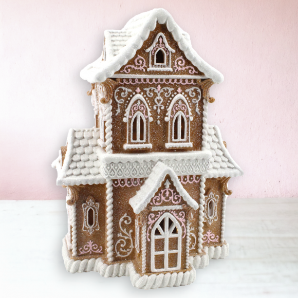 PRE-ORDER December Diamonds 12in LED Victorian Gingerbread House