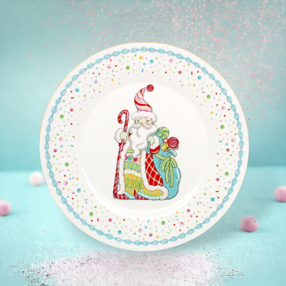 December Diamonds Candy Santa Dinner Plate 29-29745