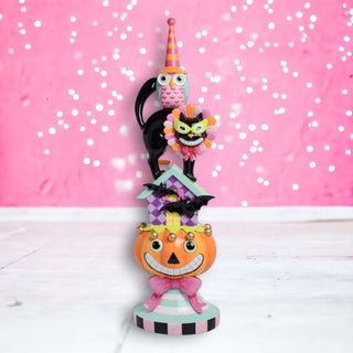 Halloween Whimsical 36in Stacked Characters Finial Ghoulish Goodies