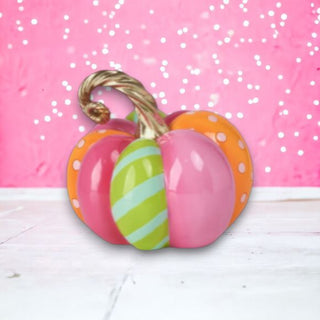 Pre-Order Halloween 10in Multi Stripe Pumpkin