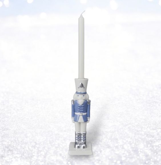 PRE-ORDER December Diamonds 10in Nutcracker Candle Stick -Blue Nutcracker Suite 29-30241