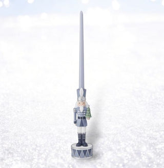 PRE-ORDER December Diamonds 10in Blue Drum Nutcracker Candle Stick -Blue Nutcracker Suite 29-30242