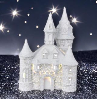 December Diamonds 12in LED White Castle - Blue Nutcracker Suite 29-30256