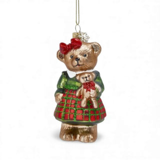 December Diamonds 5in Bear Girl w/Doll Ornament  29-30733