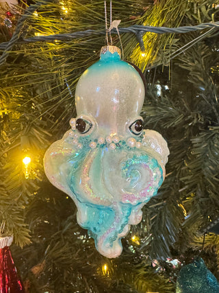 Luminosity Glow In the Dark Glass Octopus Ornament T3733