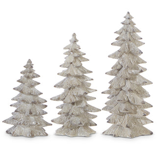 PRE-ORDER Silver Gold or White Glittered Trees Set